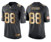 Nike Seattle Seahawks #88 Jimmy Graham Anthracite 2016 Christmas Gold Men's NFL Limited Salute to Service Jersey