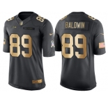 Nike Seattle Seahawks #89 Doug Baldwin Anthracite 2016 Christmas Gold Men's NFL Limited Salute to Service Jersey