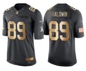 Nike Seattle Seahawks #89 Doug Baldwin Anthracite 2016 Christmas Gold Men's NFL Limited Salute to Service Jersey