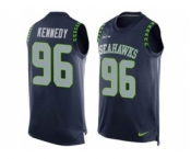 Nike Seattle Seahawks #96 Cortez Kennedy Steel Blue Team Color Men's Stitched NFL Limited Tank Top Jersey
