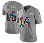 Seattle Seahawks #14 DK Metcalf Men's Nike Multi-Color 2020 NFL Crucial Catch NFL Jersey Greyheather