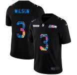 Seattle Seahawks #3 Russell Wilson Men's Nike Multi-Color Black 2020 NFL Crucial Catch Vapor Untouchable Limited Jersey