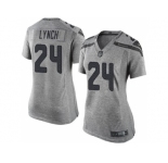 Women Nike Seahawks #24 Marshawn Lynch Gray Stitched NFL Limited Gridiron Gray Jersey