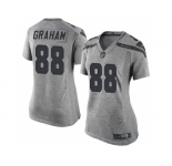 Women Nike Seahawks #88 Jimmy Graham Gray Stitched NFL Limited Gridiron Gray Jersey