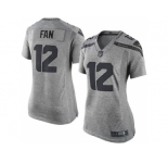 Women Nike Seattle Seahawks #12 Fan Gray Stitched Gridiron