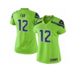 Women Nike Seattle Seahawks #12 Fan Limited Green Rush NFL Jerseys