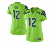 Women Nike Seattle Seahawks #12 Fan Limited Green Rush NFL Jerseys