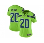 Women Nike Seattle Seahawks #20 Rashaad Penny Green Stitched NFL Limited Rush Jersey