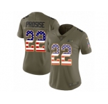 Women Nike Seattle Seahawks #22 C. J. Prosise Limited Olive USA Flag 2017 Salute to Service NFL Jersey