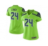 Women Nike Seattle Seahawks #24 Marshawn Lynch Limited Green Rush NFL Jerseys