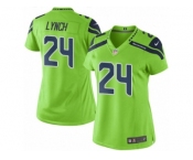Women Nike Seattle Seahawks #24 Marshawn Lynch Limited Green Rush NFL Jerseys
