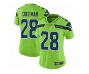 Women Nike Seattle Seahawks #28 Justin Coleman Limited Green Rush Vapor Untouchable NFL Jersey