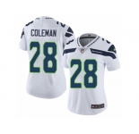 Women Nike Seattle Seahawks #28 Justin Coleman White Vapor Untouchable Limited Player NFL Jersey