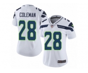 Women Nike Seattle Seahawks #28 Justin Coleman White Vapor Untouchable Limited Player NFL Jersey
