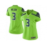 Women Nike Seattle Seahawks #3 Russell Wilson Limited Green Rush NFL Jerseys
