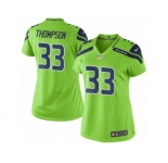 Women Nike Seattle Seahawks #33 Tedric Thompson Limited Green Rush NFL Jerseys