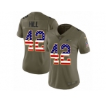 Women Nike Seattle Seahawks #42 Delano Hill Limited Olive USA Flag 2017 Salute to Service NFL Jersey