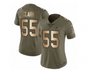 Women Nike Seattle Seahawks #55 Frank Clark Limited Olive Gold 2017 Salute to Service NFL Jersey