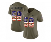 Women Nike Seattle Seahawks #58 D.J. Alexander Limited Olive USA Flag 2017 Salute to Service NFL Jersey