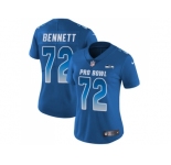 Women Nike Seattle Seahawks #72 Michael Bennett Royal Stitched NFL Limited NFC 2018 Pro Bowl Jersey
