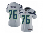 Women Nike Seattle Seahawks #76 Duane Brown Grey Alternate Vapor Untouchable Limited Player NFL Jersey