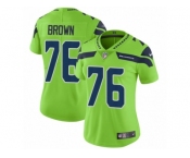 Women Nike Seattle Seahawks #76 Duane Brown Limited Green Rush Vapor Untouchable NFL Jersey