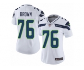 Women Nike Seattle Seahawks #76 Duane Brown White Vapor Untouchable Limited Player NFL Jersey