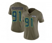 Women Nike Seattle Seahawks #91 Sheldon Richardson Limited Olive 2017 Salute to Service NFL Jersey