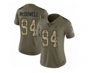 Women Nike Seattle Seahawks #94 Malik McDowell Limited Olive Camo 2017 Salute to Service NFL Jersey