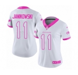 Women's Nike Seattle Seahawks #11 Sebastian Janikowski Limited White Pink Rush Fashion NFL Jersey