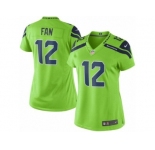 Women's Nike Seattle Seahawks #12 Fan Green Stitched NFL Limited Rush Jersey
