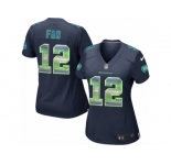 Women's Nike Seattle Seahawks 12th Fan Limited Navy Blue Strobe NFL Jersey