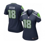 Women's Nike Seattle Seahawks #18 Jaron Brown Game Navy Blue Team Color NFL Jersey
