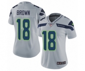 Women's Nike Seattle Seahawks #18 Jaron Brown Grey Alternate Vapor Untouchable Elite Player NFL Jersey