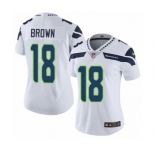 Women's Nike Seattle Seahawks #18 Jaron Brown White Vapor Untouchable Elite Player NFL Jersey
