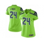 Women's Nike Seattle Seahawks #24 Marshawn Lynch Green Stitched NFL Limited Rush Jersey