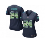 Women's Nike Seattle Seahawks #24 Marshawn Lynch Limited Navy Blue Strobe NFL Jersey