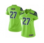 Women's Nike Seattle Seahawks #27 Tharold Simon Limited Green Rush NFL Jersey
