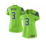 Women's Nike Seattle Seahawks #3 Russell Wilson Green Stitched NFL Limited Rush Jersey