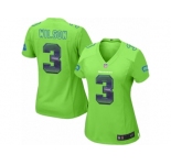 Women's Nike Seattle Seahawks #3 Russell Wilson Limited Green Strobe NFL Jersey