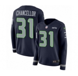 Women's Nike Seattle Seahawks #31 Kam Chancellor Limited Navy Blue Therma Long Sleeve NFL Jersey