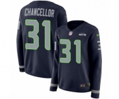Women's Nike Seattle Seahawks #31 Kam Chancellor Limited Navy Blue Therma Long Sleeve NFL Jersey