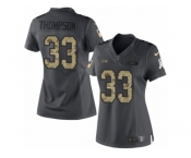 Women's Nike Seattle Seahawks #33 Tedric Thompson Limited Black 2016 Salute to Service NFL Jersey