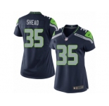 Women's Nike Seattle Seahawks #35 DeShawn Shead Limited Steel Blue Team Color NFL Jersey