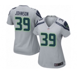 Women's Nike Seattle Seahawks #39 Dontae Johnson Game Grey Alternate NFL Jersey