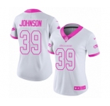 Women's Nike Seattle Seahawks #39 Dontae Johnson Limited White Pink Rush Fashion NFL Jersey