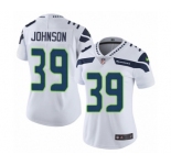Women's Nike Seattle Seahawks #39 Dontae Johnson White Vapor Untouchable Limited Player NFL Jersey