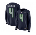 Women's Nike Seattle Seahawks #4 Michael Dickson Limited Navy Blue Therma Long Sleeve NFL Jersey