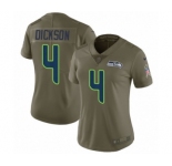 Women's Nike Seattle Seahawks #4 Michael Dickson Limited Olive 2017 Salute to Service NFL Jersey
