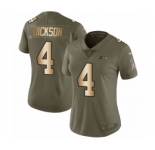 Women's Nike Seattle Seahawks #4 Michael Dickson Limited Olive Gold 2017 Salute to Service NFL Jersey
